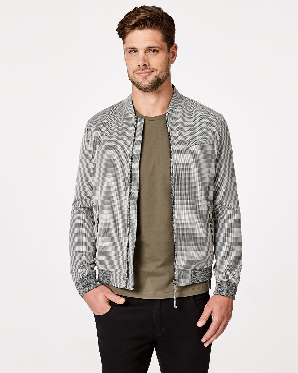 Padstow Casual Jacket, Black/White, hi-res